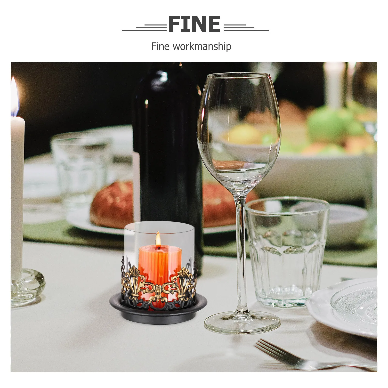 

2Pcs Iron Holder Retro Pattern Container for DIY Candles Balms Small Storage Desktop Decor