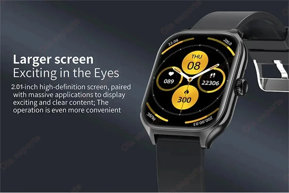 Smartwatch für Männer 2,01'' AMOLED-Bildschirm Wasserdicht Mehrere Sportmodi Fitness HD Bluetooth-Anruf Smartwatch für Männer und Frauen Armband Ht30 – Detail 4
