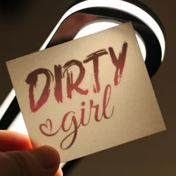 Dirty Girl English letters temporary tattoo sticker, hotwife long last 5-7days waterproof magic tattoo.