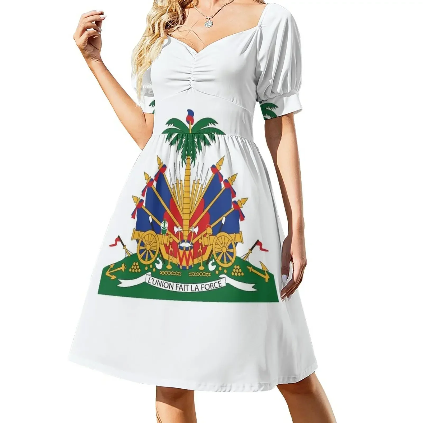 

Haiti's Coat of arms Sleeveless Dress Female clothing women evening dress Dress