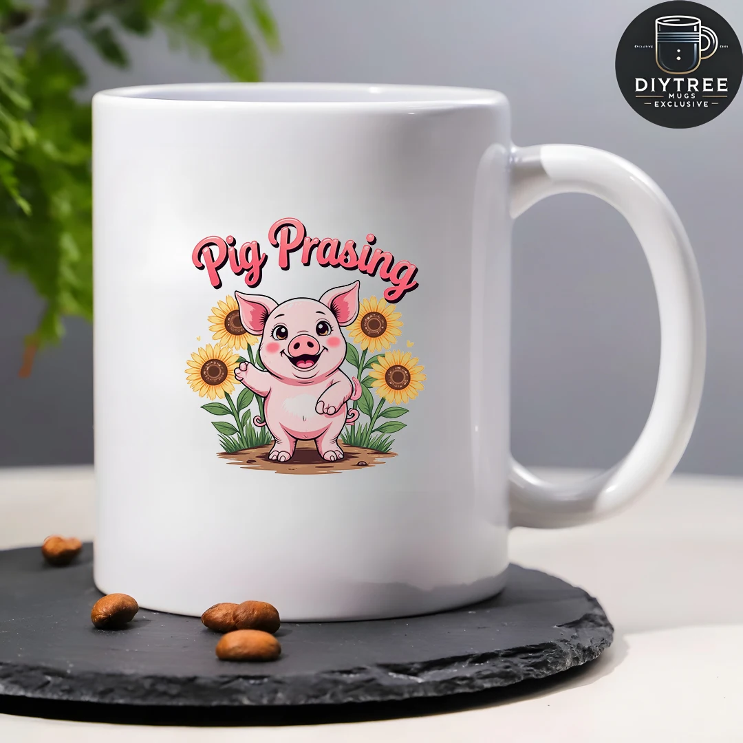 كوب طين الخنزير الكرتوني 11 أونصة للأطفال كوب للشرب الساخن هدية عيد الميلاد الوالدين والطفل كوب إبداعي للمكتب