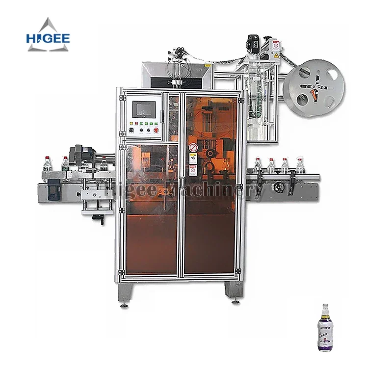 Automatic shrink sleeve printing labeling machine and filling machine bottle shrink sleeve labeling machine  neck shrink label