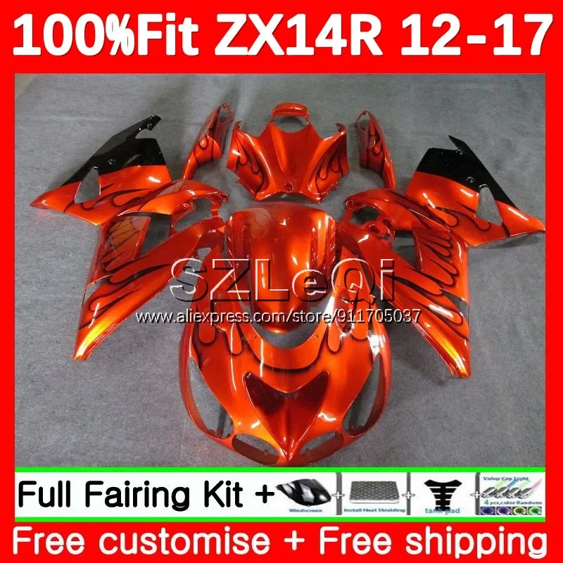 ZZR1400 For KAWASAKI NINJA ZX 14 14R ZX14R 12 13 14 15 16 17 New orange 118No.26 ZX-14R 2012 2013 2014 2015 2016 2017 Fairing