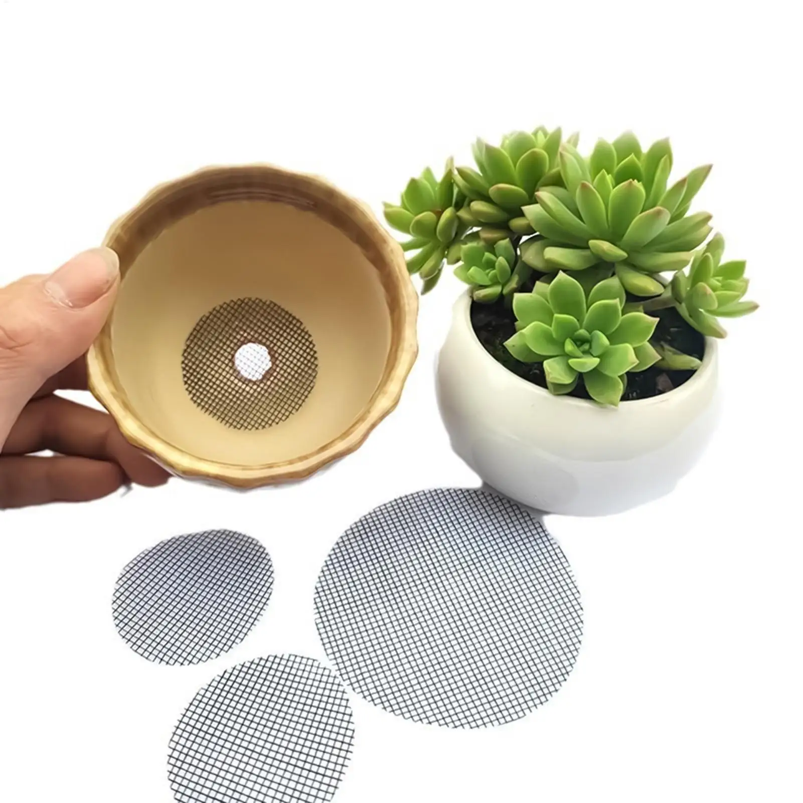

Drainage Mesh 50-Piece Anti-slip Root Protection 3inch Flexible Pot Drainage Insert For Balcony Porch Indoor Outdoor Apartments