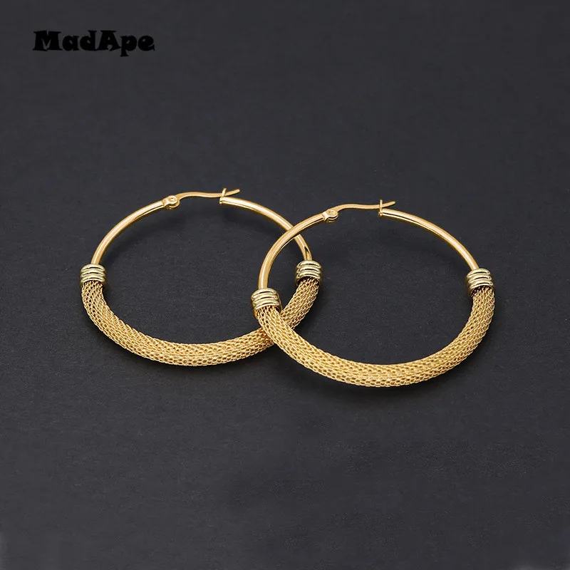 MadApe Silver Color/gold Color 316 Stainless Steel Jewelry Earrings Fashion Wild Female Earring Size Selection Hot Classic