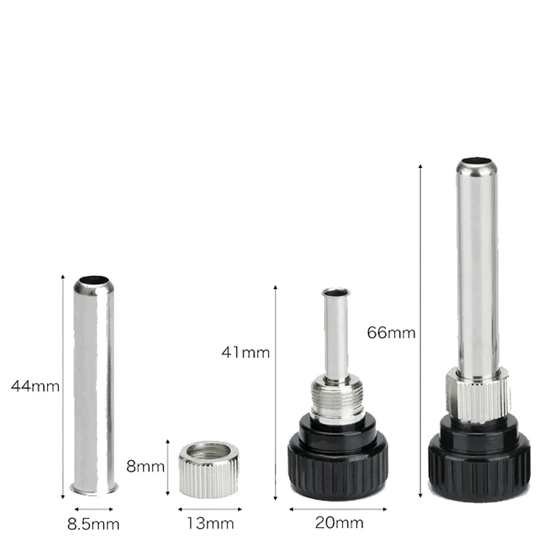 (Ce14)For ESD 852D 936 937D 898D 907 HAKKO Iron Tip Cannula Casing And 5 X Solder Iron Tip Soldering Station Iron Handle Adapter