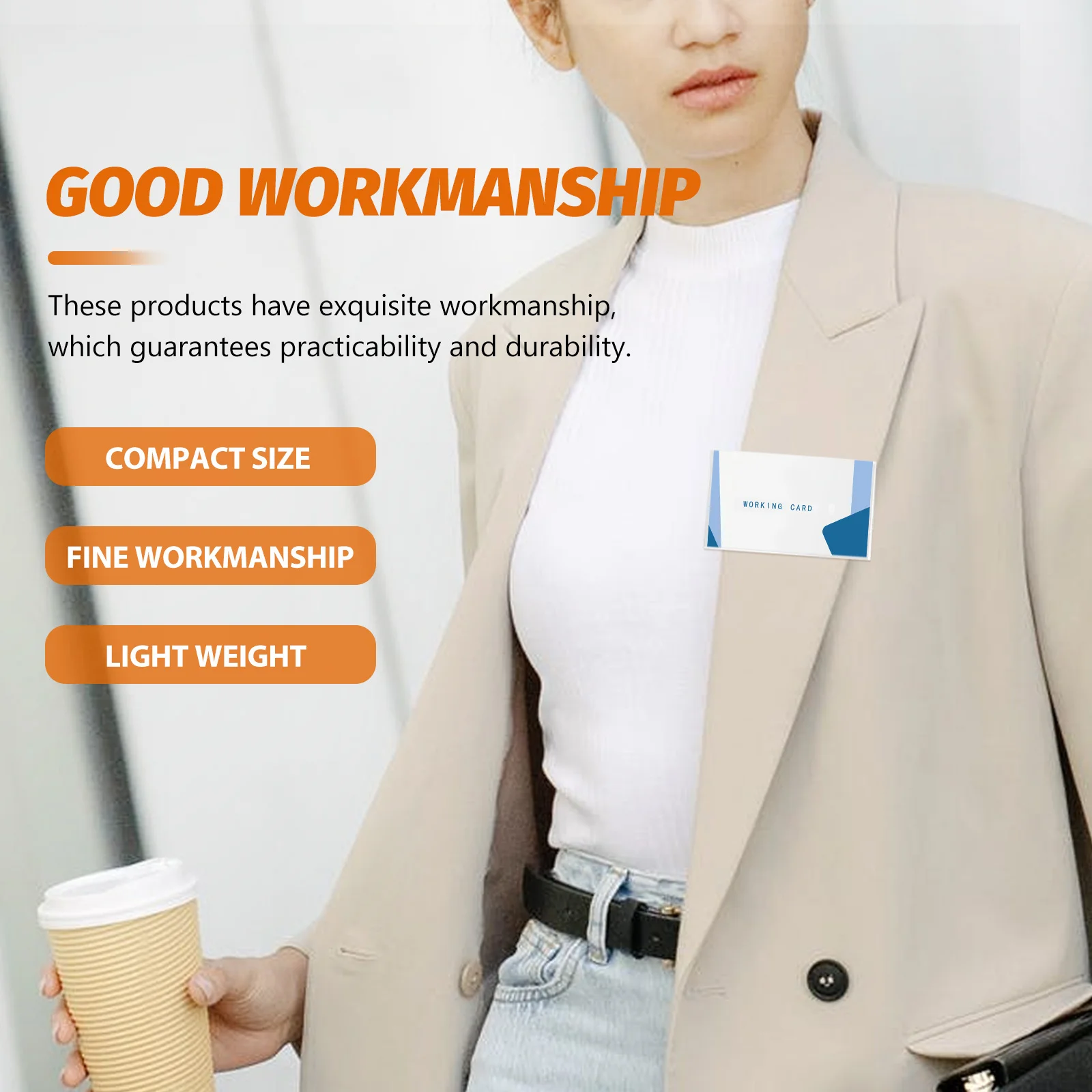 

50Pcs PVC Name Tags Holders Practical School Employee Id Cases Name Tags with Clips School Employee Badge Holder