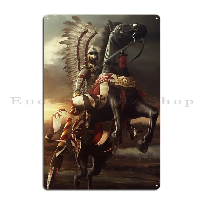 Winged Hussar Metal Plaque Poster Cave Printing Kitchen Wall Decor Living Room Tin Sign Poster