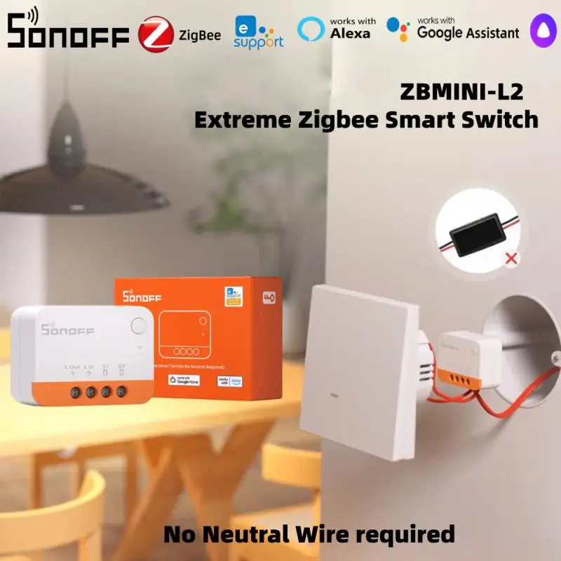 SONOFF ZBMINI Extreme Zigbee ZBMINI L2 Smart Switch No Neutral Wired Two-way Remote Control EWeLink Google Home Assistant 2Mqtt
