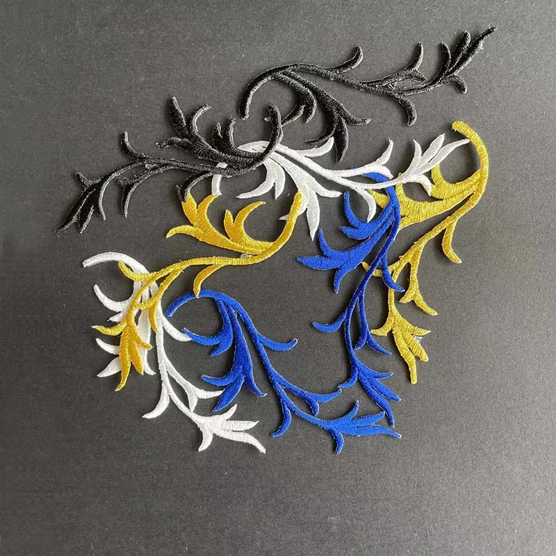 8 Stück = 4 Paare, Stoffblumen-Aufnäher zum Aufbügeln, Hirschgeweih-Stickerei-Applikation zum Aufbügeln, Dekoration für Kleidung, Kleider – Detail 5
