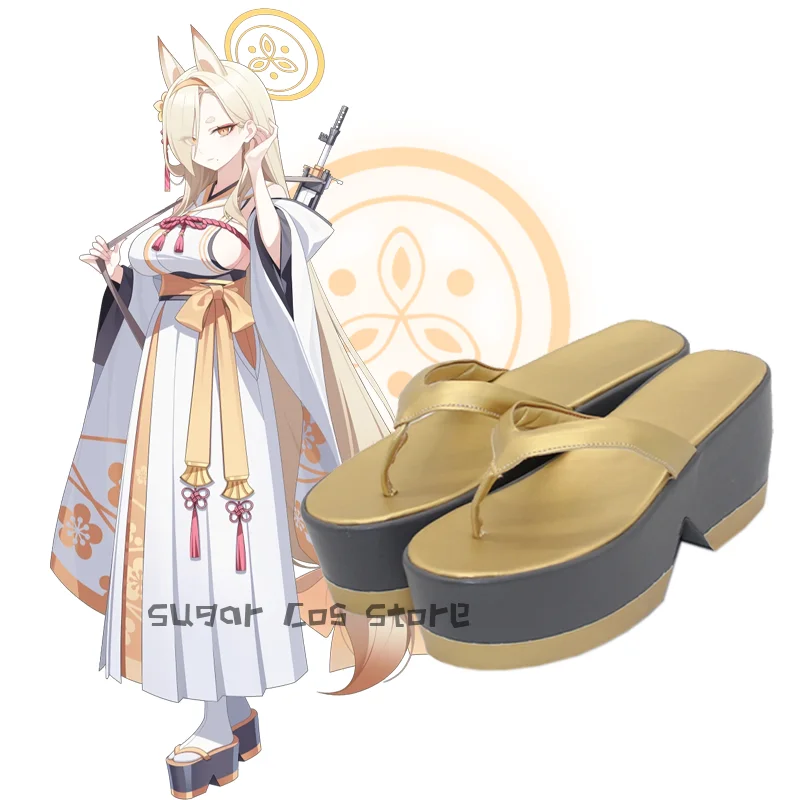 Games Blue Archive Kuwakami Kaho Cosplay Shoes Geta Kimono Uniform Halloween Carnival Women Men Role Play Outfit Party Prop