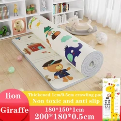 Alfombra de juegos para gatear para bebés, tapete plegable de 200x180cm, grueso de 1cm/0,5 cm, alfombra de seguridad para niños, juguetes de regalo con pliegues