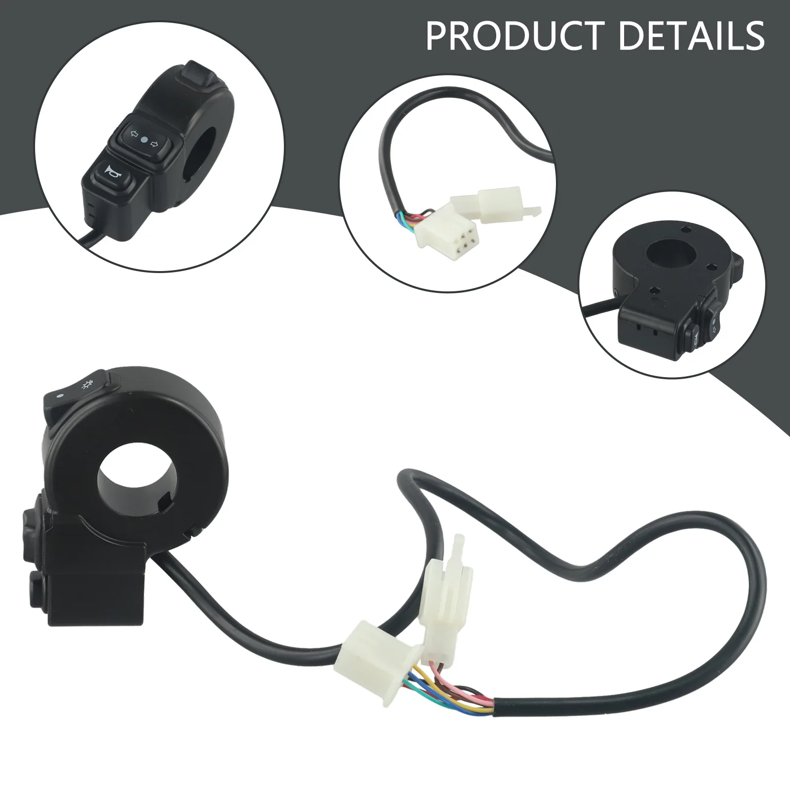 Interruptor 3 En 1 Para Manillar De 22 Mm – Control De Claxon, Faro Y Intermitentes Para Moto, ATV Y Vehículos Eléctricos