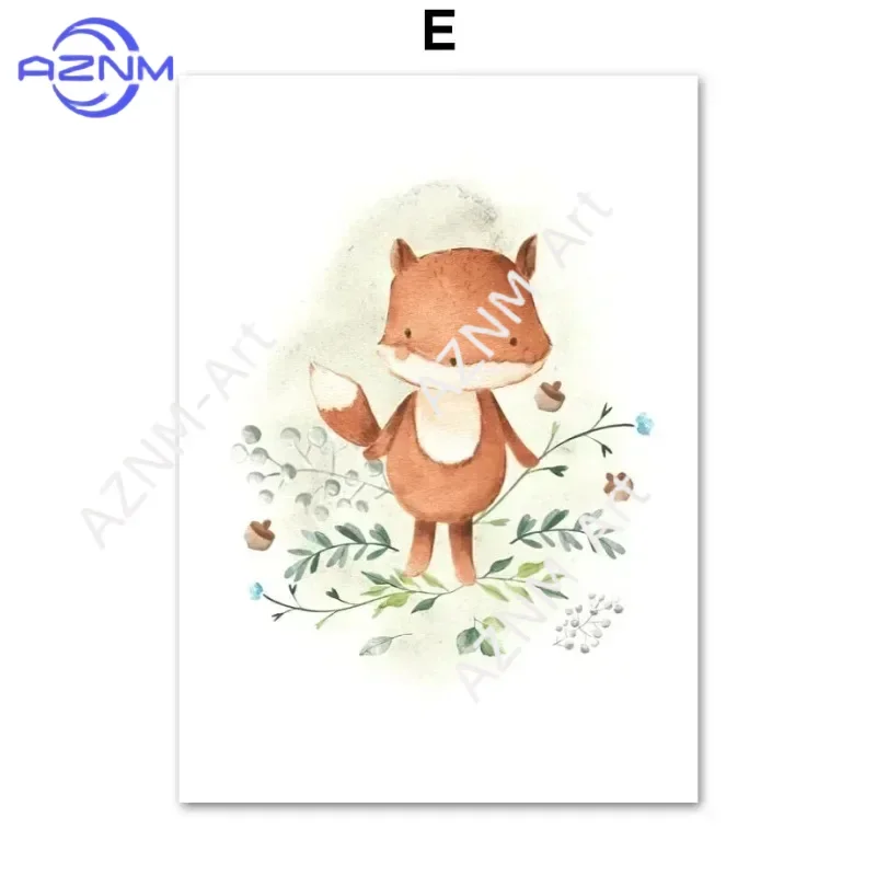 1pc Canvas Painting Fairy Flower Dinosaur Fox Deer Nursery Wall Art Nordic Posters And Print Wall Pictures Baby Room Home Decor