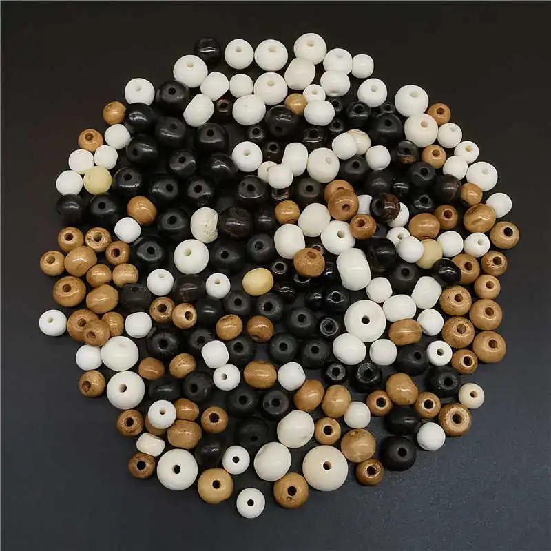 20PCS Tibet Yak Bone Loose Beads 8mm 10mm 12mm White Black Brown TSB0132