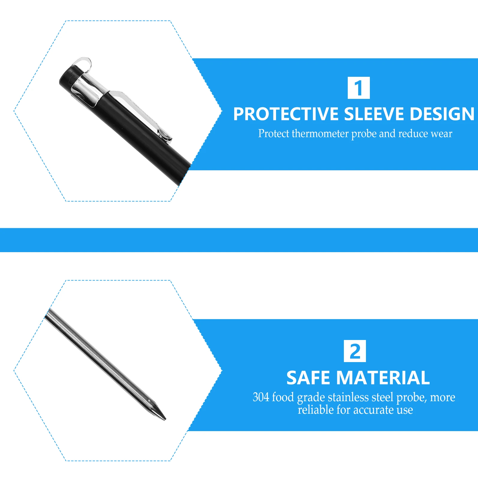 

Water Temperature Thermometer Stainless Plastic Long Probe for Milk Coffee Tea 10 to 110 Celsius Easy Clean Storage