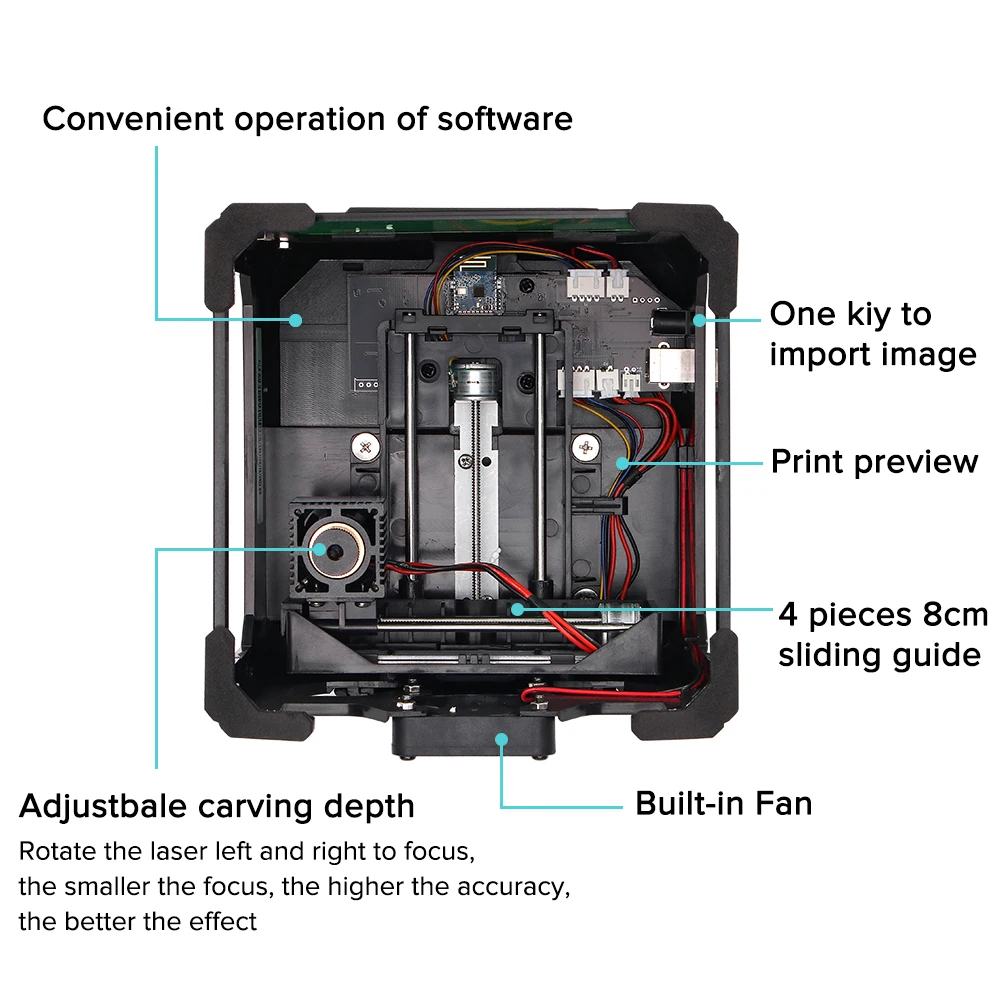 TWOWIN Bluetooth Laser Engraver CNC DIY K4 Laser Engraving Machine 3000mw Fast Mini Logo Mark Printer Cutter Woodworking Plasti