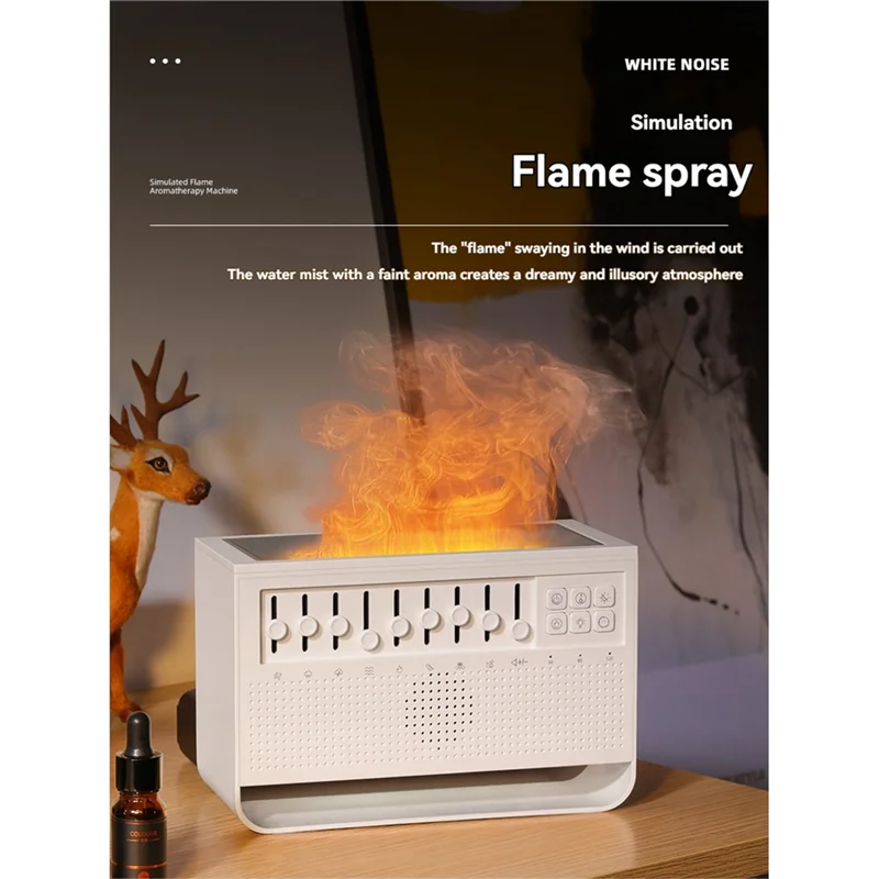 M14K-Bluetooth Wireless Speaker White Noise Essential Oil Diffuser Night Light For Travel For Sleeping