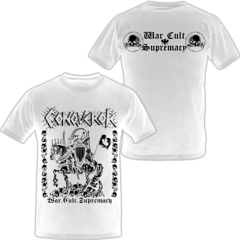 Conqueror Mens Hip Hop Heavy Metal Tshirts Cotton Band Shirt Unisex Summer Short Sleeve Fashion Brand Tee Vintage Tops