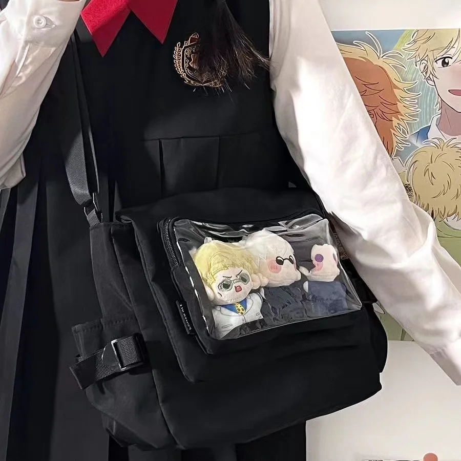 Japanese Harajuku New Itabag Women Simple Cover borse a tracolla tascabili trasparenti Back To School Ita Bag borsa a tracolla per ragazze