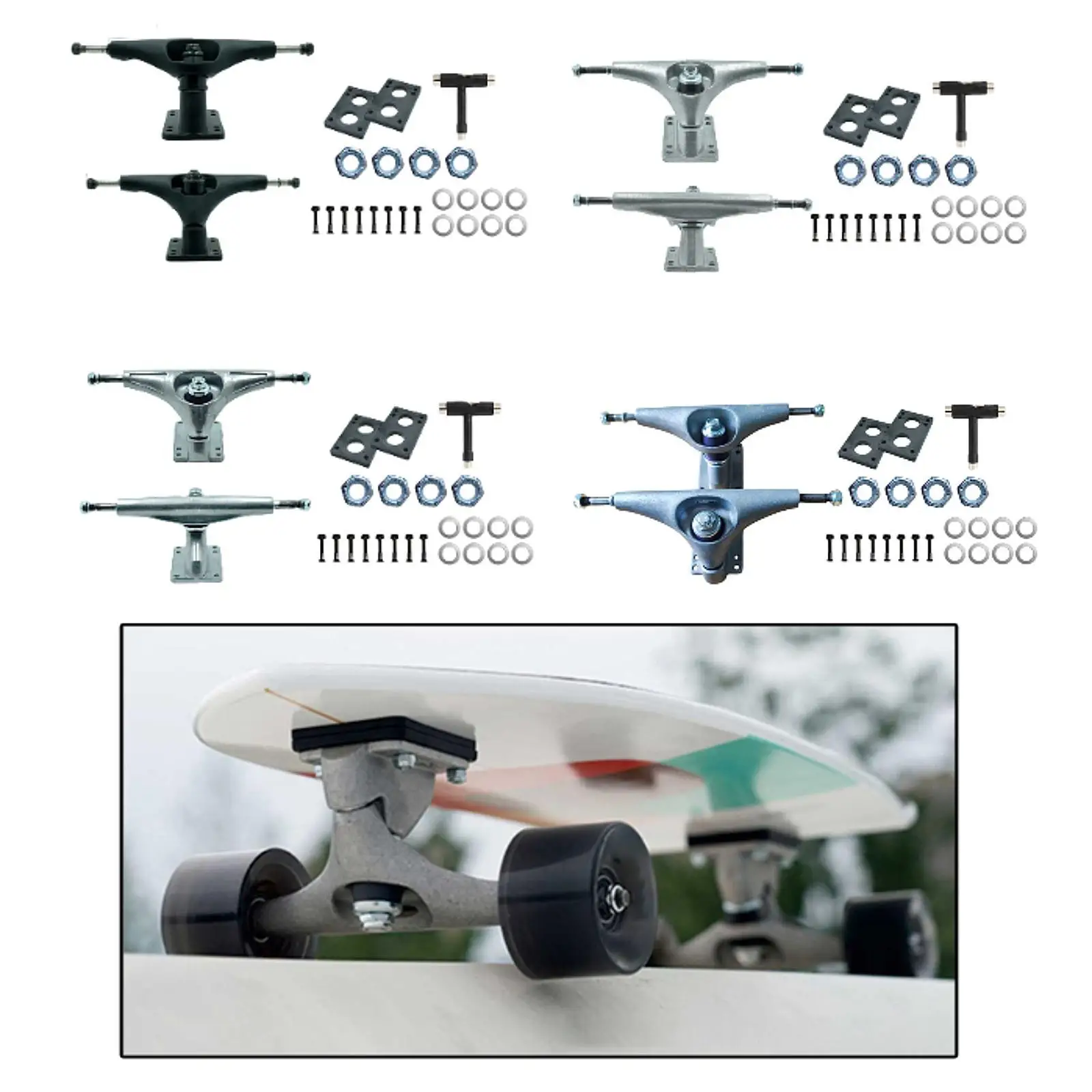 Skateboard Trucks Easy to Install Professional Standard Carbon Steel Skateboard Tool Portable Skate Board Trucks Accessory