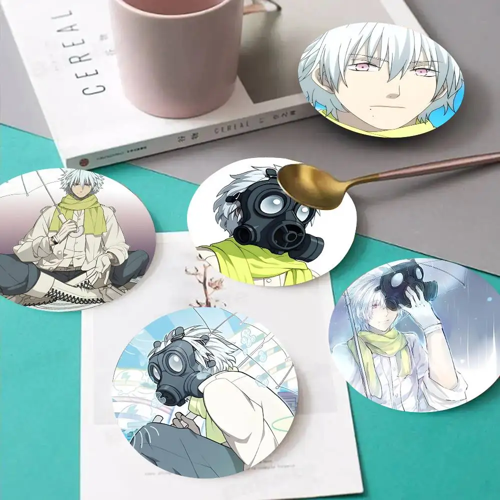 1pc Clear Game D-DRAMAtical Murder Wooden Coaster Colour Printing Cup Mat Home Desk Decoration Gifts
