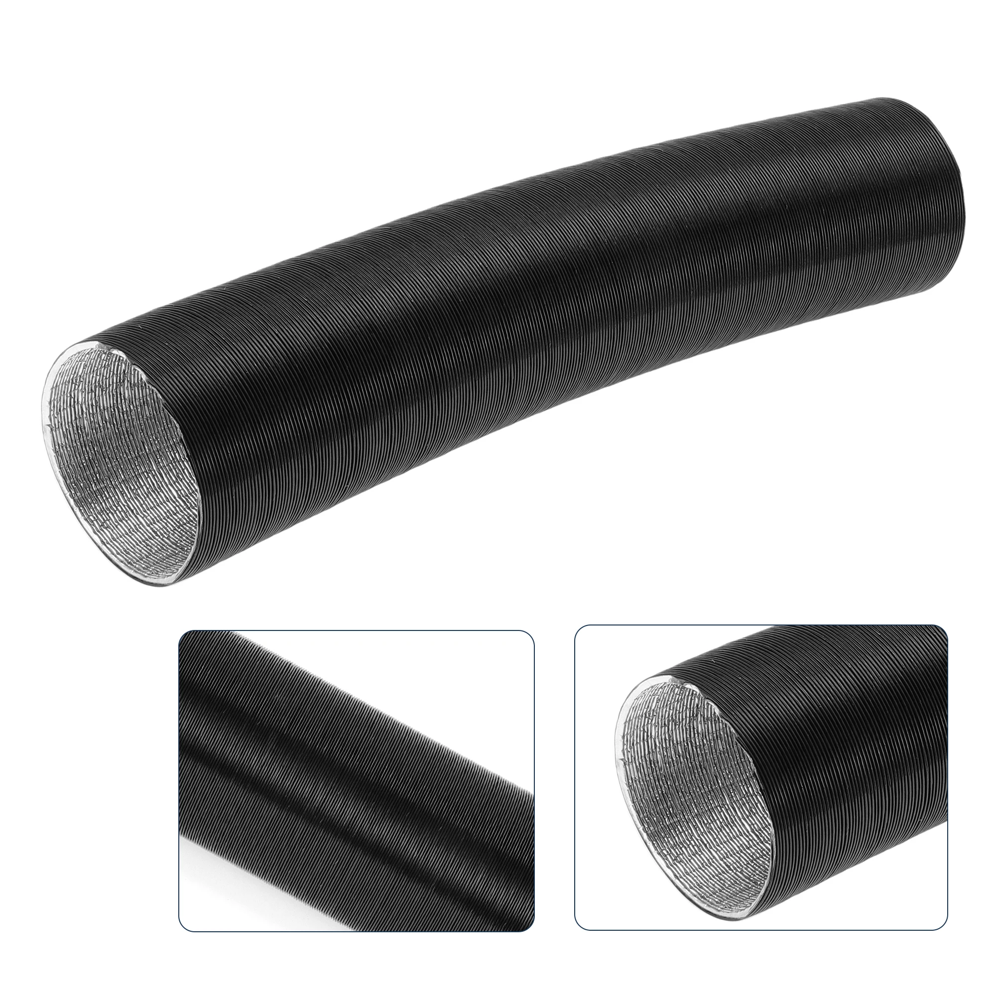 

UXCELL 1 шт. Автомобильный обогреватель, воздуховод, труба 60 мм, ID 80 см, макс. l, шланг для теплого воздуха, автомобильный грузовик, автофургон, автобус, лодка, алюминиевая фольга, черный