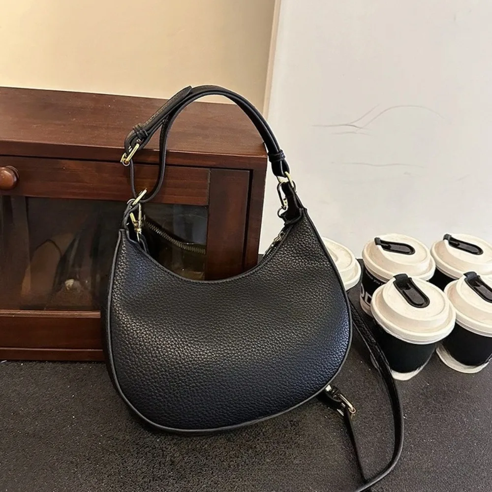 

2026 Spring Summer New Women's Semicircle Crescent Shoulder Bag Underarm Purse All-Matching Old Money Aesthetic Quiet Luxury Curved Silhouette Timeless Staple Design Adjustable Strap for Women Girls Work Travel Daily Outfit
