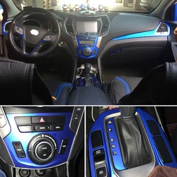 For Hyundai SantaFe IX45 2013-17 Interior Central Control Panel Door Handle Carbon Fiber Stickers Decals Car styling Accessorie