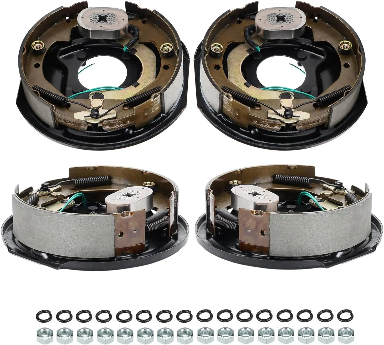 

10 x 2-1/4 Trailer Electric Brake Assembly Kit, 2 Pairs for 3,500 lbs Axles