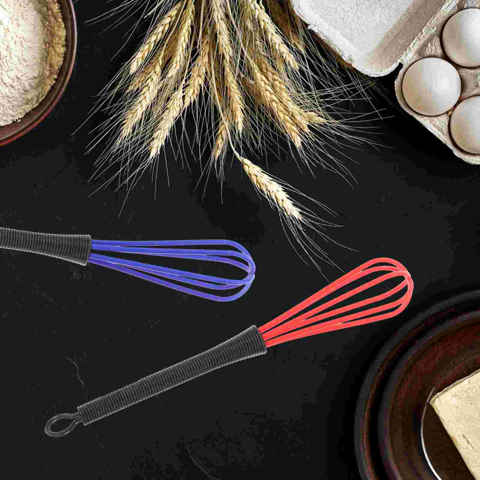 5 Pcs Salon Dye Whisk Set Random Color Hairdresser Ballon Stirrer Mini Tool Cake Mixer Hook Handle