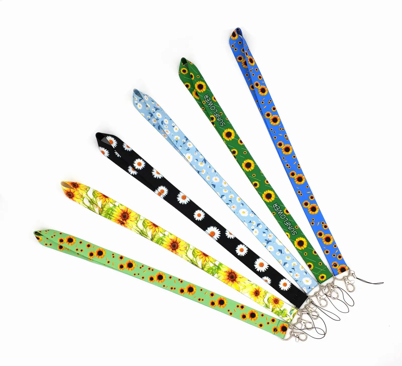 Cartoon chrysanthemum sunflower Key Lanyard ID Badge Holders Animal Phone Neck Straps with Keyring Phone Accessories D061