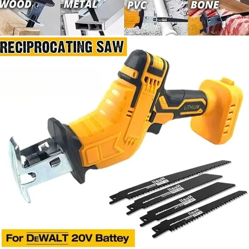 Cordless Reciprocating Saw, 18V/20V Compatible, Wood Metal Pipe Cutting Tool (Battery Not Included)