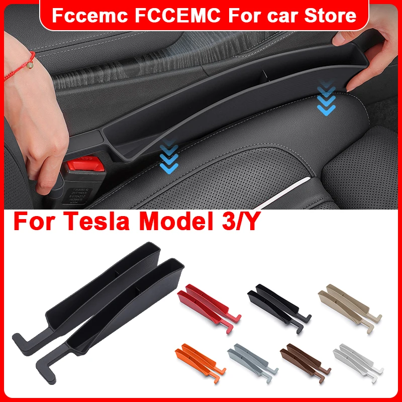 

Для Tesla Model 3/Y органайзер для автомобильного сиденья из углеродного волокна, автоконсоль, боковой карман, ящик для хранения щелей сиденья, аксессуары для интерьера