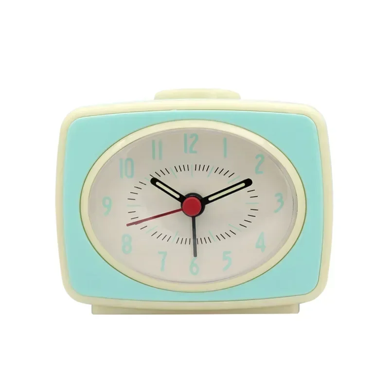 Vintage Alarm Clock with Fluorescent Hands Emotional Interior Decoration Prop Battery-Powered Desktop Clock Home Gift