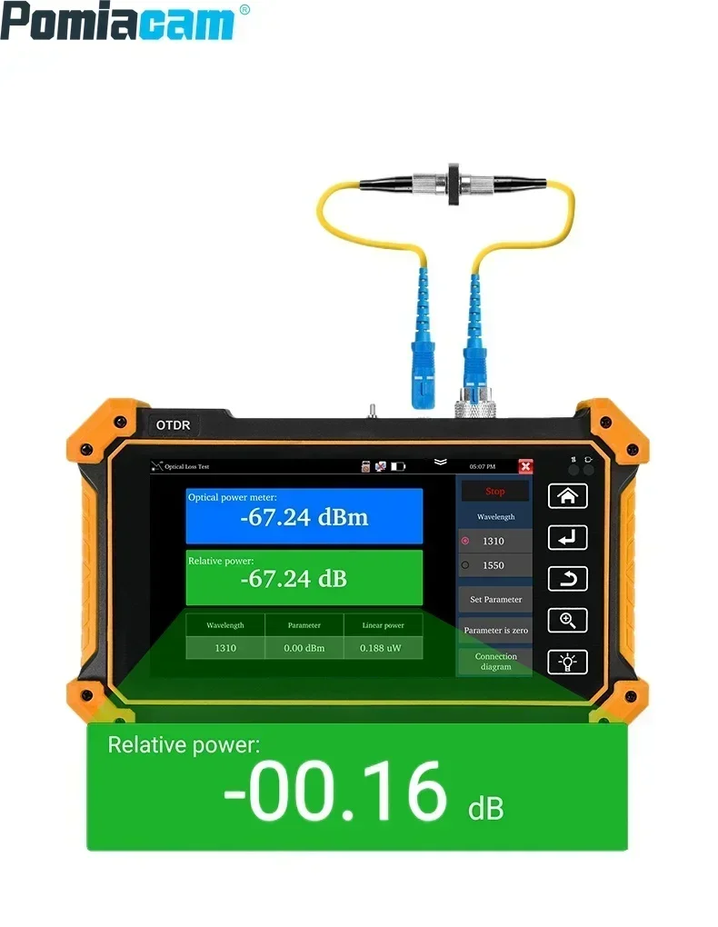 Probador de fibra OTDR MOT-51 con pantalla OLED de 5,55 pulgadas para pruebas de fibra y cable - Serie MOT-51