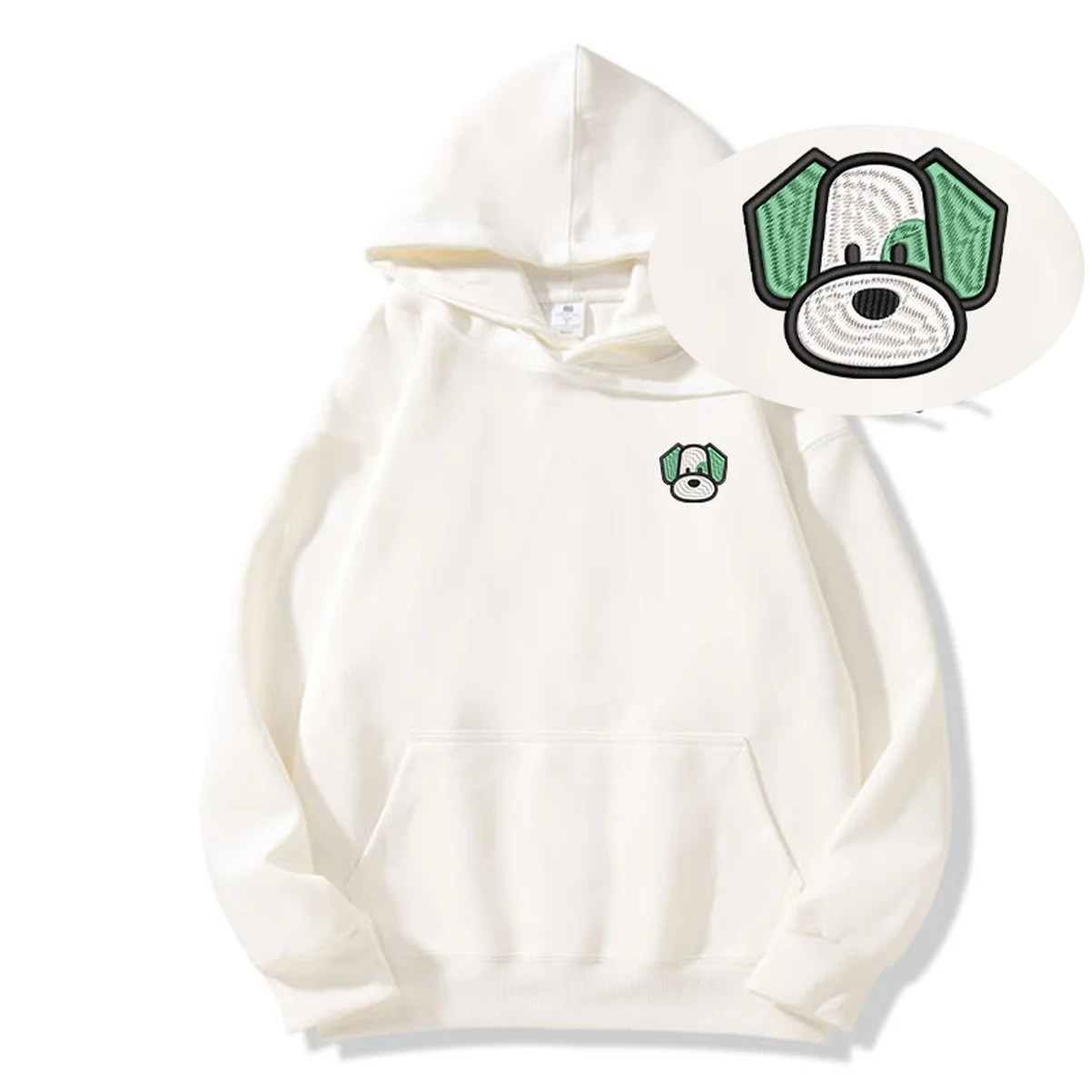 Premium Big Ear Dog Embroidery Sweatshirt Y2K for Boys Girls-moletom masculinos nuevo Camping&Hiking Embroideried Hoodie Hoodies