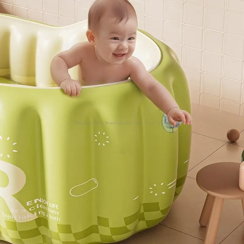 محمولة قابلة للنفخ في حوض الاستحمام مستقر غرفة الهواء تصميم حواف ناعمة ميزات قابلة للتعديل مناسبة لزراعة الطفل