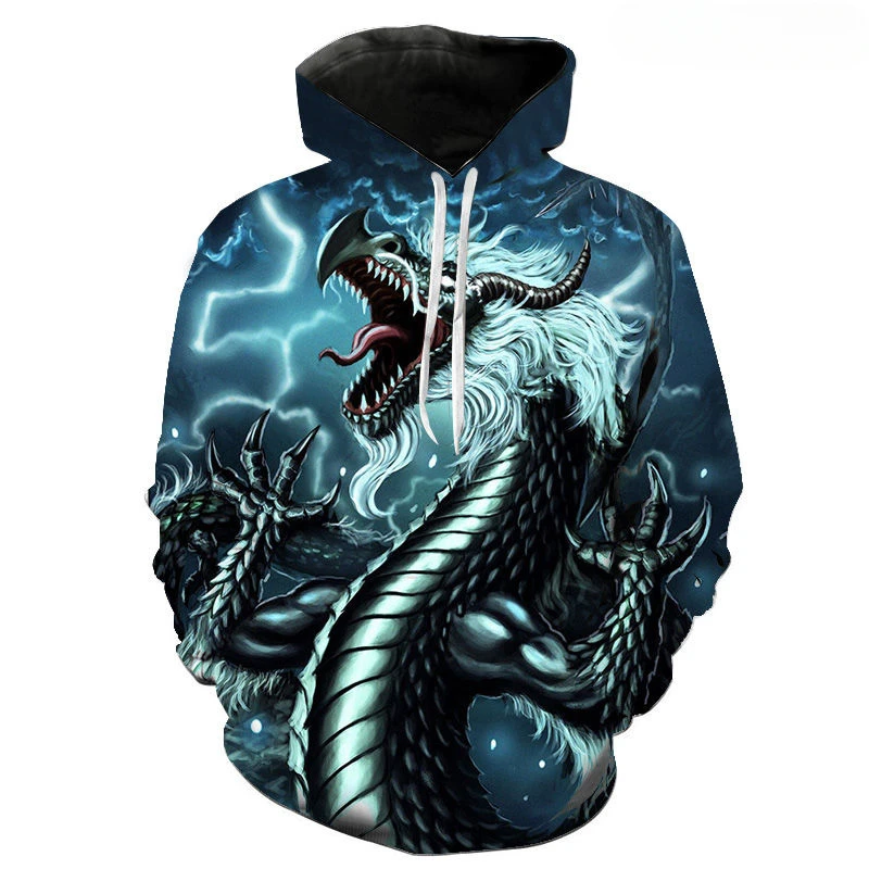 

Men's and Women's Dragons 3D Printed Hoodie Street Beat Casual Fashion Hoodie Oversized Loose Harajuku Hooded Sweatshirt