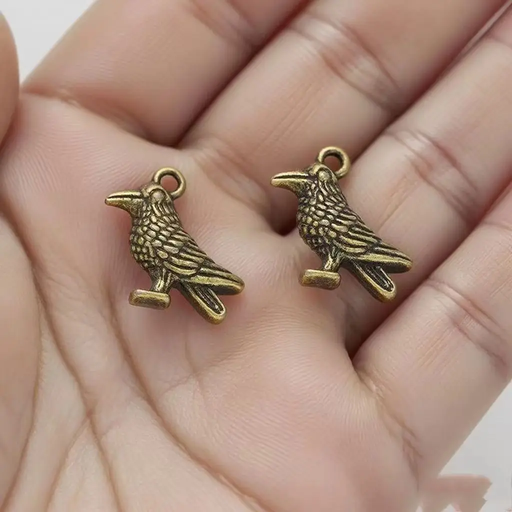 10Pcs/Lot Charms Bird Parrot 18x14mm Tibetan Bronze Silver Color Pendants Antique Jewelry Making DIY Handmade Craft