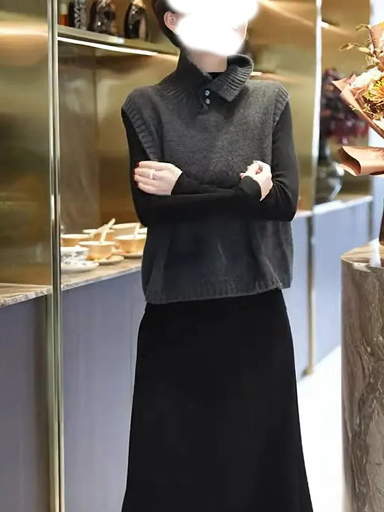 

Удобный вязаный шерстяной жилет, топ Svel Light Maturi Sle, осень-зима, Новое поступление, однотонный женский жилет для поездок на работу...