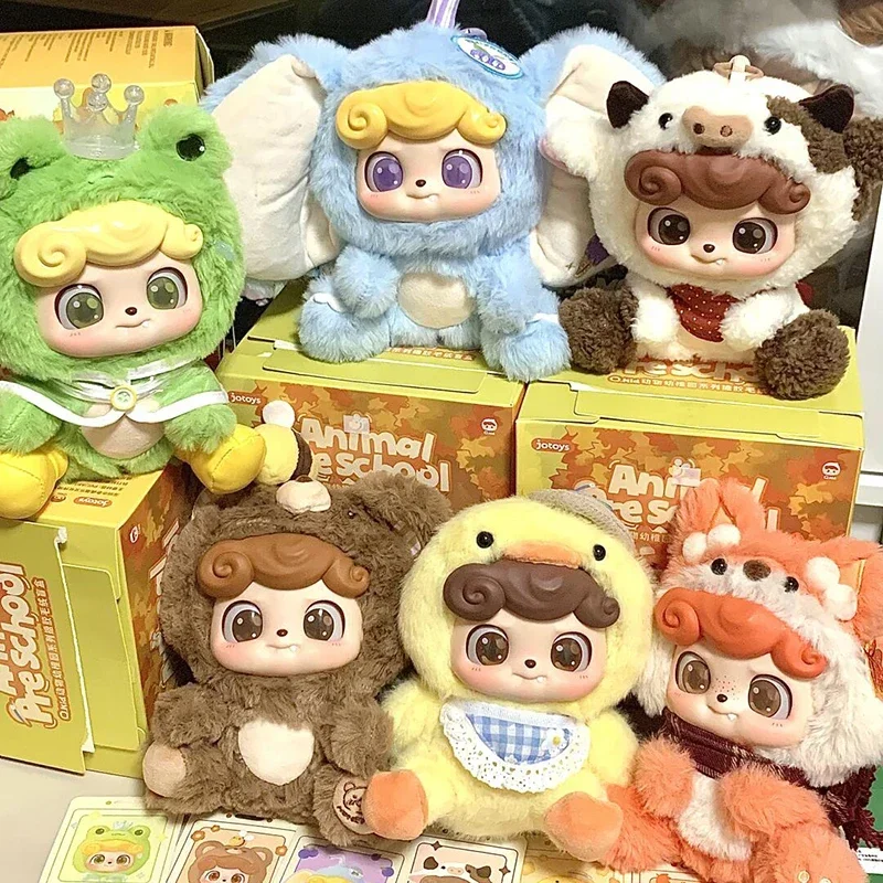 Q.Kids Animal Preschool Series Plush Blind Box Toys Kawaii Q Baby Vinyl Dolls Bag Pendantl Decor Mystery Box Mode Surprise Gifts