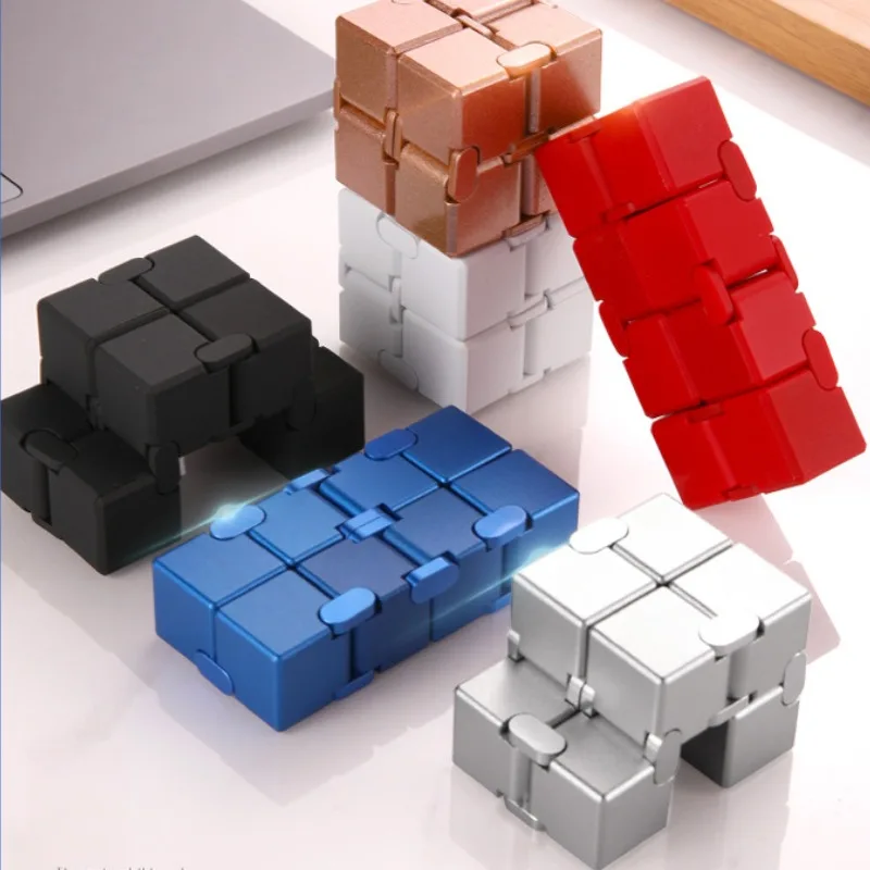 Metal Infinity Cube Stress Relief  Fidget Toy Portable Educational Toy Decompresses Relax Toy for Children Adults Birthday Gifts