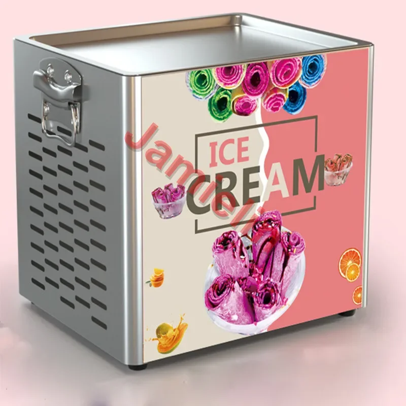 110V/220V Fried Ice cream Roll Machine Small Thai Fry Pan Ice Cream Rolled Fried Yogurt Ice Cream Roll Machine Maker