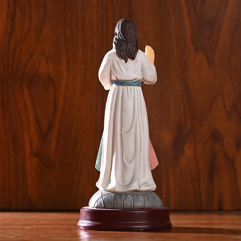 LYFJXX Classical Religious Figures Father Jesus Resin Sculpture Figurin Office Desktop Furnishing Crafts