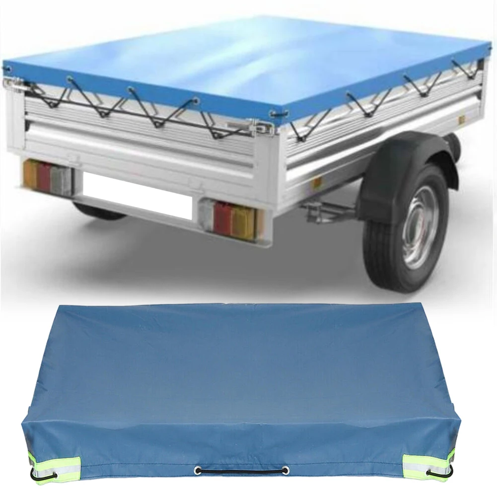 420D Oxford Tarpaulin Trailer Cloth Waterproof Dustproof Truck Canopy UV Protection Cover For Outdoors Travel 214x122x13cm