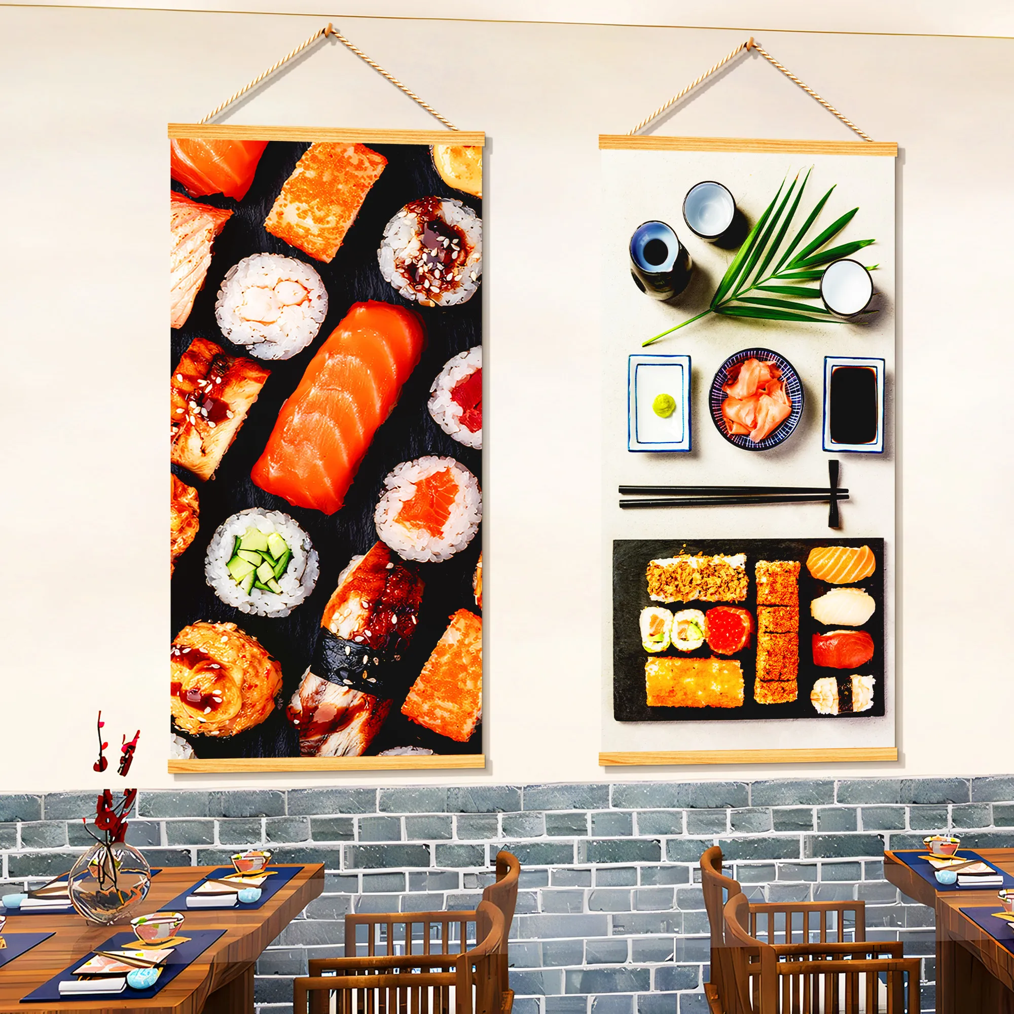 일본 스시 레스토랑 연어 사시미 광고 포스터 걸이 그림 - Japanese Restaurant Lifestyle 리뷰 및 가격