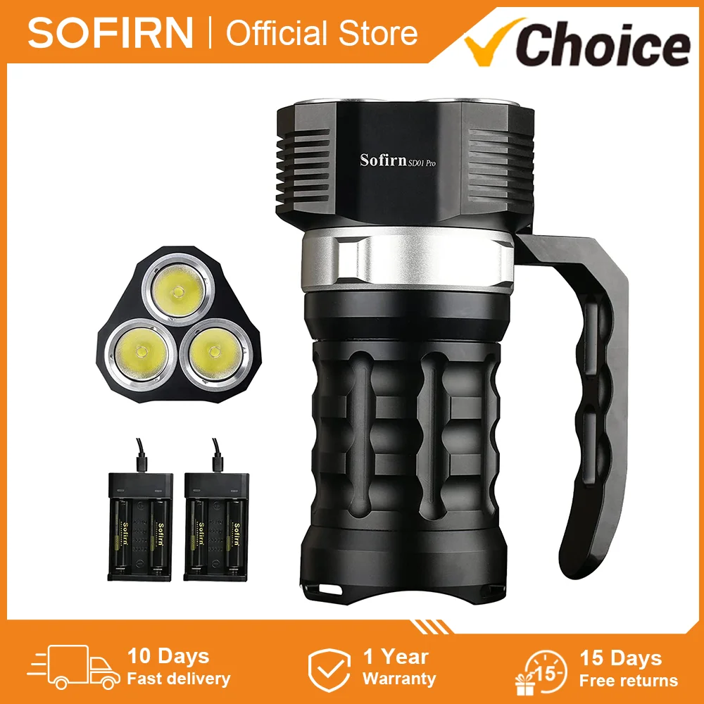 

Sofirn SD01 Pro мощный фонарик для дайвинга 10000 люмен 3 * XHP50.2 подводный фонарик для дайвинга с магнитным переключателем управления