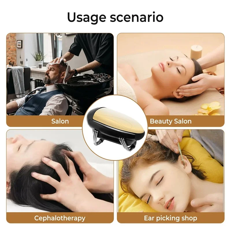 Cordless Men's Handheld Heat Massager, Metal Head 2 Nodes USB Charging
