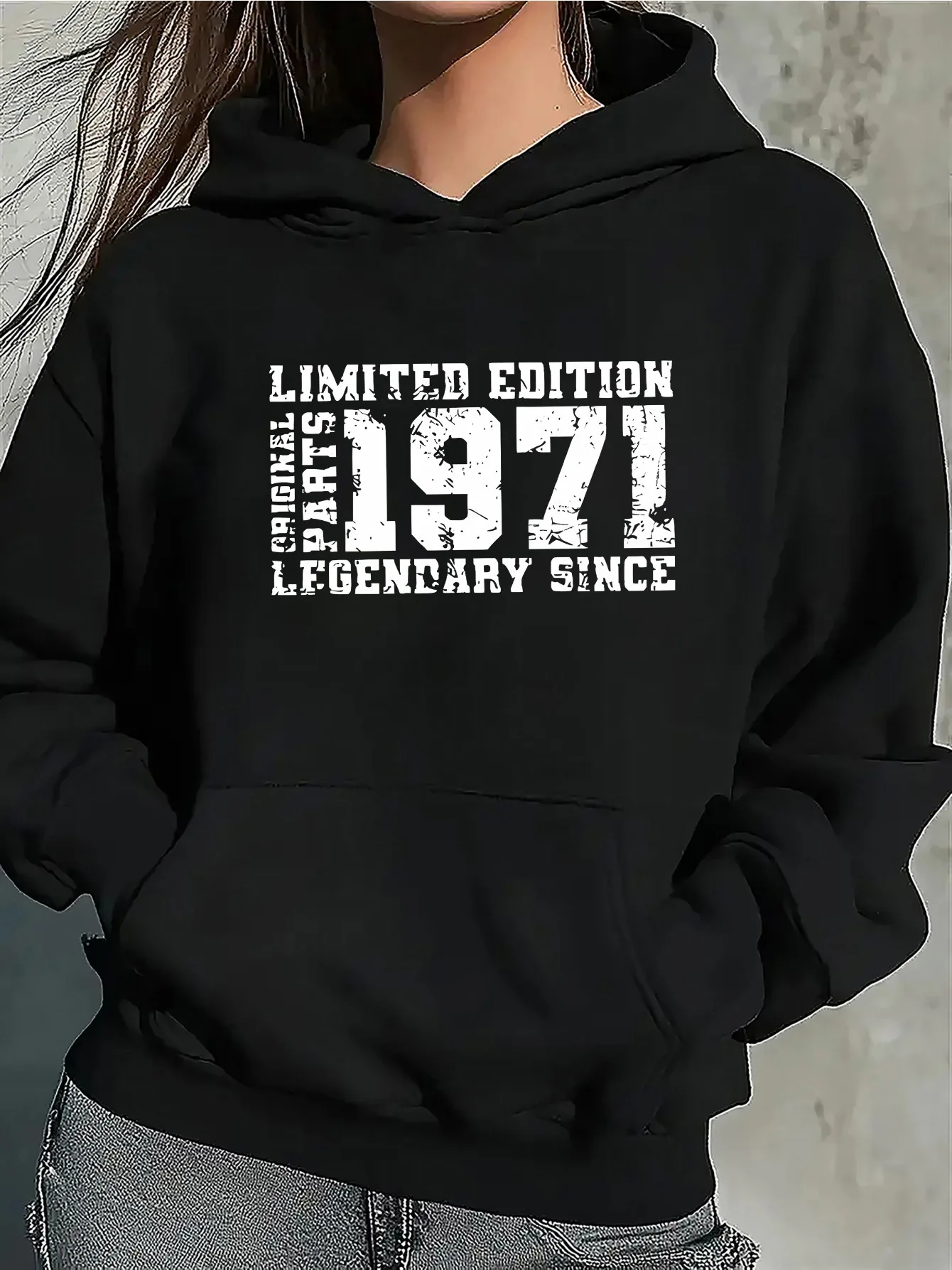 

Retro 1971 Graphic Printing Autumn and Winter Pure Cotton Men's and Women's Hoodies Casual Outdoor Street Sports Loose Training